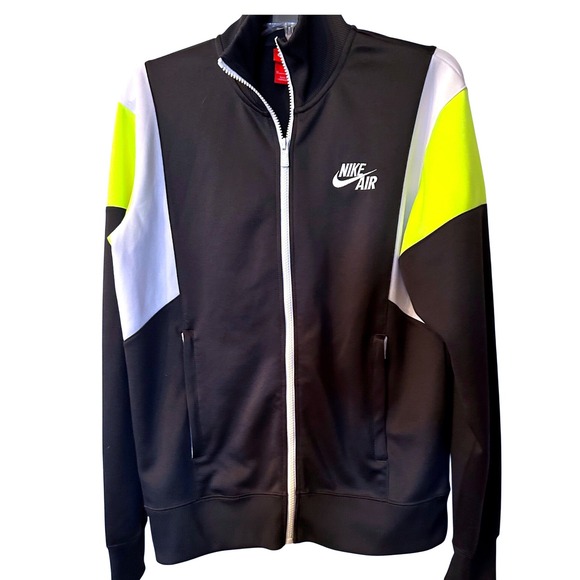 Nike Other - Nike Air Track Jacket Full Zip Black Neon Yellow Mens Sportswear Medium